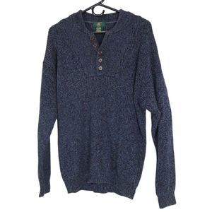 Vintage Club Room Gray-Blue Chunky-Knit Pullover Long Sleeve Men's Sweater L